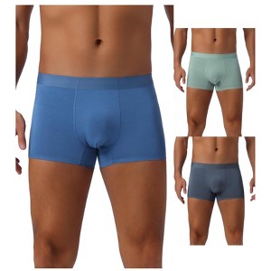 INSPIRE CHIC Men's 3 Pack Soft Solid Color Regular Fit Boxer Briefs - 1 of 4