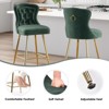 DSVIMOY Counter and Bar Stool Set of 2 Velvet Wing Back Chairs with Metal Legs for Kitchen, Green, 24"*19"*19" - 4 of 4