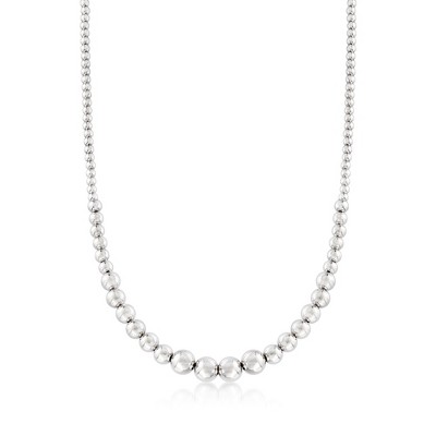 Ross-Simons Italian 4-10mm Sterling Silver Graduated Bead Necklace