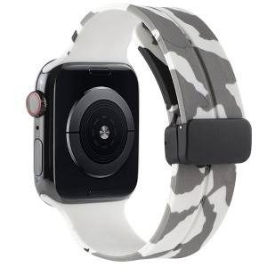 HTUTWOO Apple Watch Band Cool Camouflage Print Bands 42/44/ 45mm, Silicone Sport Wristband Strap for iWatch SE and Series 8/7/6/5/4/3/2/1 - 1 of 4