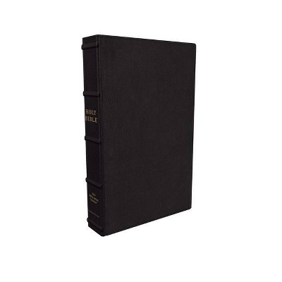 Nkjv, Large Print Verse-By-Verse Reference Bible, MacLaren Series, Premium Goatskin Leather, Black, Comfort Print - by  Thomas Nelson (Leather Bound)