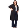Plus Open Front Knee Length Duster Cardigan - 24seven Comfort Apparel™ - 2 of 3