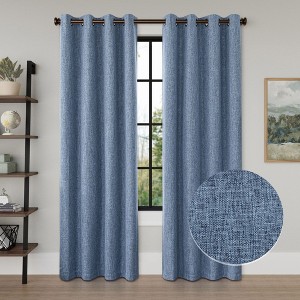 Awesome Home  Linen Texture Blackout Grommet Curtains Pair(2 Panels) - 1 of 4