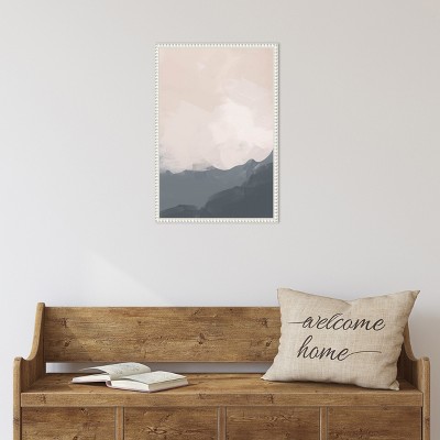 Sylvie Beaded White Framed Abstract Canvas Art Print 16 x 23