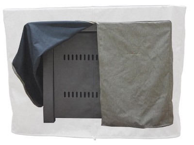 Tan Weather-Resistant Square Fire Pit Cover with Zipper