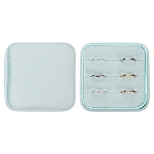 Unique Bargains Velvet Ring Organizing Display Mini 3 Slot Jewelry Storage Box - 1 of 4