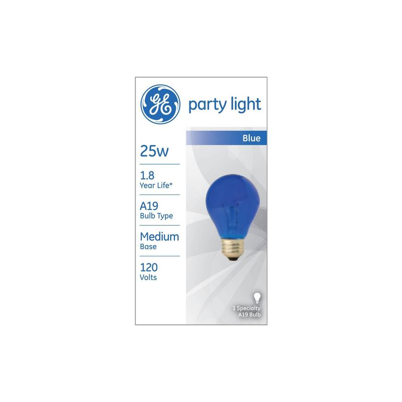 GE 25W Incandescent Party Light Blue, 1 of 5