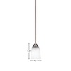 Toltec Lighting Paramount 1 - Light Pendant in  Brushed Nickel with 4.5" Square White Muslin Shade - 2 of 2