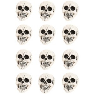 HalloweenCostumes.com  Large Realistic Skull 12-Pack Halloween Party Decoration Set, Black/Brown - 1 of 4