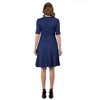 24seven Comfort Apparel A Line Knee Length Dress Elbow Length Sleeves - 3 of 4