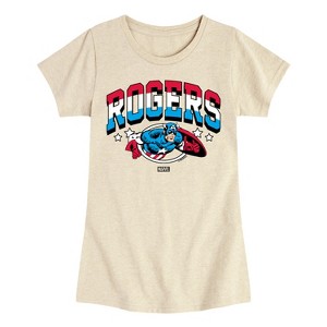 Girls' - Marvel - Captain America Rogers Fitted Short Sleeve Graphic T-Shirt - 1 of 4