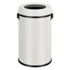 17 Gallon/65 Liter Swing Top Trash Can, Stainless Steel Rubbish Bin, Commercial Grade Waste Container, Round Garbage Can for Outdoor, indoor White - 2 of 4