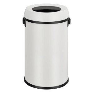 17 Gallon/65 Liter Trash Can, Stainless Steel Rubbish Bin, Commercial Grade Waste Container, Round Garbage Can for Outdoor, Home Office, Restaurant - 1 of 4