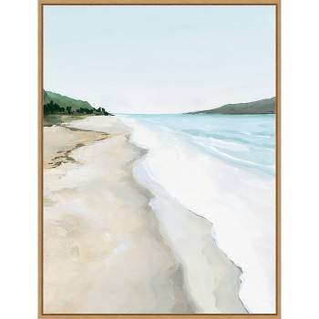 23" x 30" Crash Into Me II Beach by Isabelle Z Framed Canvas Wall Art Print - Amanti Art
