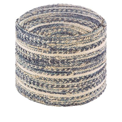 Mark & Day Pernegg 14"H x 18"W x 18"D Bohemian/Global Dark Blue Pouf