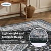 Washable Area Rug Vintage Medallion Floral Print Area Rug Non-Slip Low Pile Carpet for Dining Room Home Office - 4 of 4