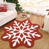 4x4 Christmas Rug, Washable Low Pile Non-Slip Soft Carpet for Living Room Bedroom Dining Room Classroom Office Nursery, Red Snow Pattern - 2 of 4