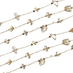 Unique Bargains Brass Smooth Decoration Irregular Gemstone Chains for Jewelry Making Craft - 1 of 4