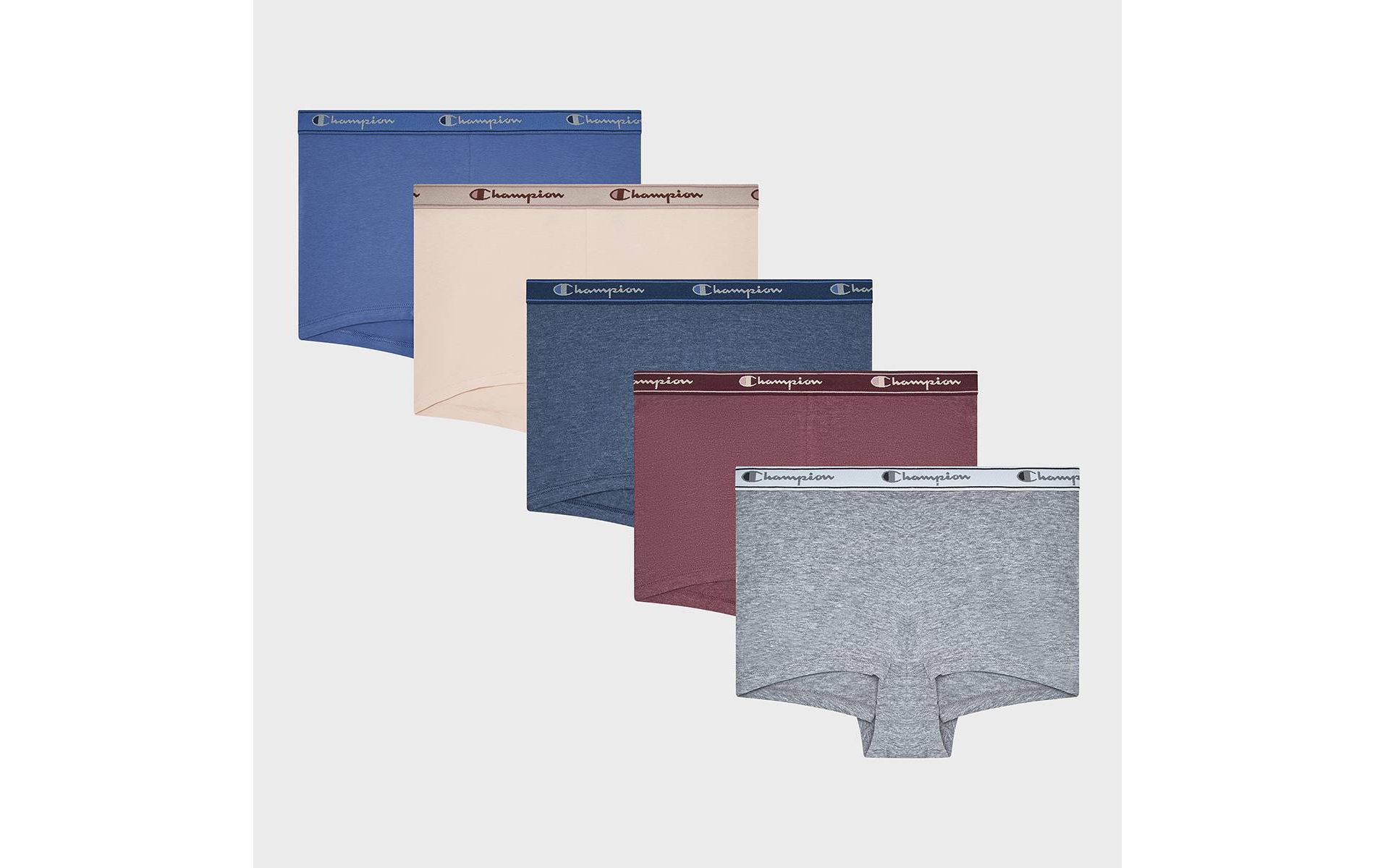 Champion Women's 5pk Cotton Stretch Iconic Essentials Boyshorts