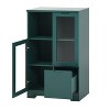 Maliang Open Storage Cabinet with Glass Doors and Drawer - 3 of 4