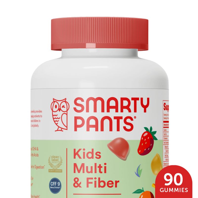 SmartyPants Kids Multi + Fiber &#38; Omega 3 Fish Oil Gummy Vitamins with D3, C &#38; B12 - 90 ct, 1 of 14