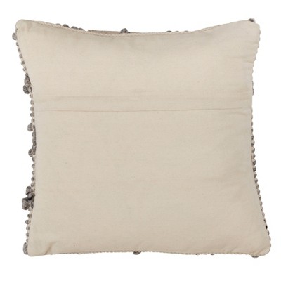 18" Square Wool Blend Throw Pillow with Diamond Weave Pattern