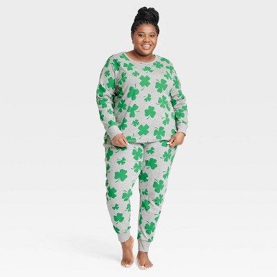 Women's St. Patrick's Day Matching Family Pajama Set - Gray