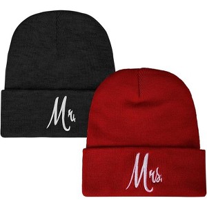 MSDC 1&2 Pack Beanie for Men Women Slouchy Beanie Hats Winter Knit Caps Soft Ski Hat Unisex - 1 of 4