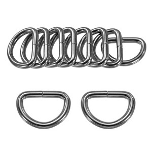 Unique Bargains Durable Multipurpose Iron Non-Welded Dee Rings Metal Buckle for Purse 10 Pcs - 1 of 4
