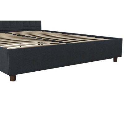 Elegant Queen-Sized Brittany Platform Bed with Tufted Linen Upholstery