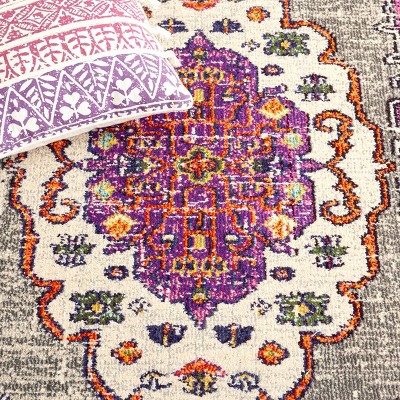 Elysian Light Blue Reversible Hand-Knotted Synthetic Area Rug, 6'7" x 9'2"