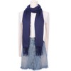 INSPIRE CHIC Gender Neutral Plain Cashmere Imitation Winter Warm Solid Color Fringe Long Scarves 1Pc - 2 of 4