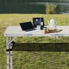 Syemin Folding Tables Outdoor Adjustable Camping Table, 3ft Portable Pinic Table, Foldable Lightweight Patio Side Table, White, 35.63"*15.83"*23.63" - 2 of 4
