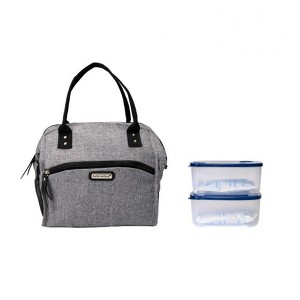Kathy Ireland Ava Wide Mouth Lunch Tote - Heather Grey - 1 of 4