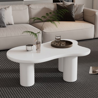 PAGED Modern Cloud Coffee Table Irregular End Table with Curved Legs for Living Room, Office