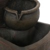 NAYSAYE Fountain Three Tier Design with Antique Vintage Style for Garden Patio Outdoor, Brown, 18"*30.75"*23.72" - 4 of 4