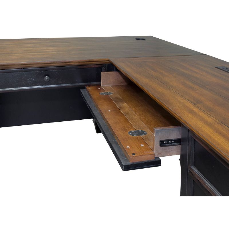 Hartford L Shaped Pedestal Desk - Martin Furniture, 4 of 10