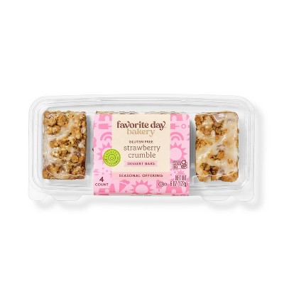 Gluten-Free Strawberry Crumble Dessert Bars - 6oz/4ct - Favorite Day™