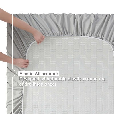 Twin Silver Gray Organic Cotton Microfiber Deep Pocket Sheet Set