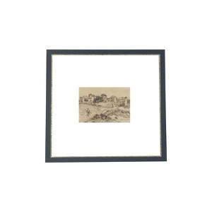 8" x 8" Tuscan Village Antique Wall Art Black - Petal Lane: Canvas Print, Vertical, Framed in Polystyrene - 1 of 3