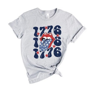 Simply Sage Market Women's 1776 Patriotic Lips Short Sleeve Graphic Tee - 1 of 3