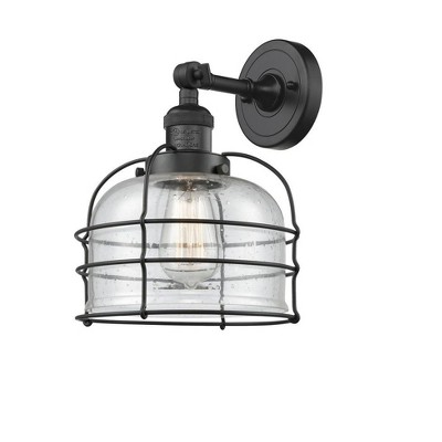 Bell Cage - 1 Light Wall Sconce In Traditional Style-12 Inches Tall and 9 Inches Wide