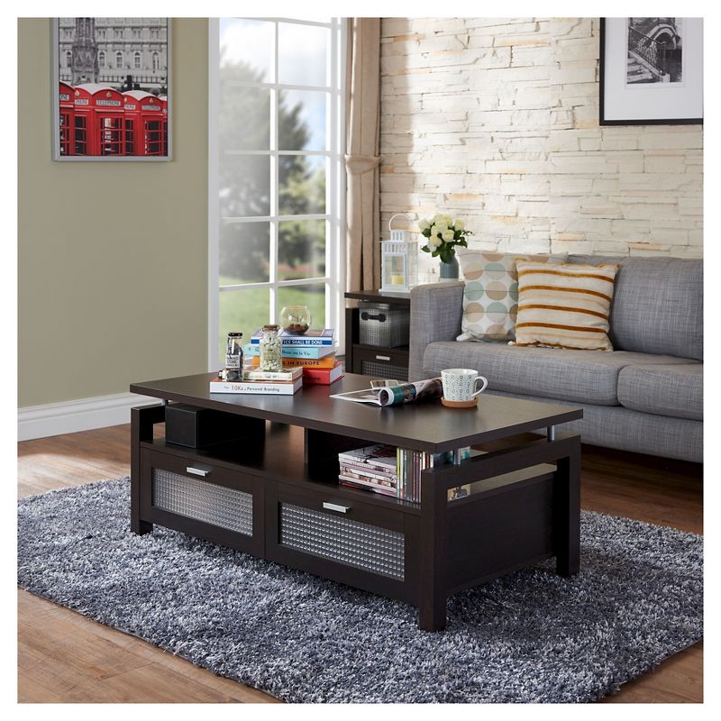 Camille Modern Uplifted Top Coffee Table Espresso - HOMES: Inside + Out, 3 of 7