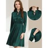 INSPIRE CHIC Women's Tie Neck Ruffle A-line Satin Dress - 2 of 4
