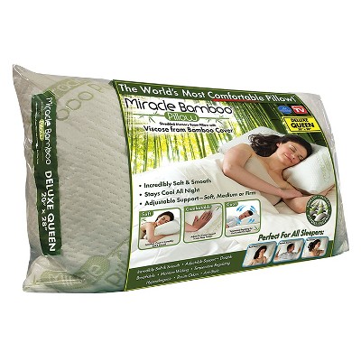 As Seen on TV Miracle Bamboo Pillow, Queen Shredded Memory Foam Pillow with  Viscose From Bamboo Cover