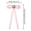 INSPIRE CHIC Women's Pre-Tied Long Ribbon Bowknot Faux Pearl Brooch Pin Tie - 2 of 4