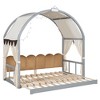 Twin Size Daybed with Trundle Bed, Extendable Daybed with Arched Roof, Platform Bed Frame, Wood Slats Support, No Box Spring Required - image 4 of 4