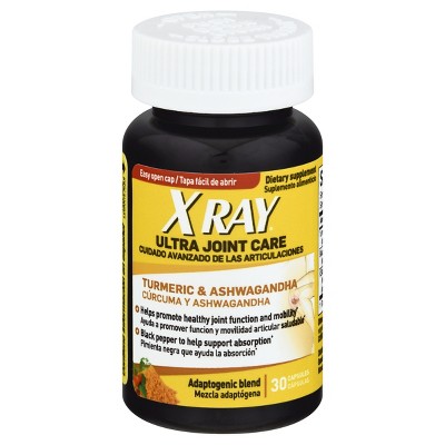 X Ray Adaptogenic Blend Capsules Turmeric & Ashwagandha Ultra Joint Care 30 ea