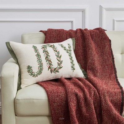 Christmas Holiday Embroidered Throw Pillow - Great Bay Home