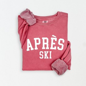 Simply Sage Market Women's Lightweight Garment Dyed Graphic Sweatshirt Apres Ski University - 1 of 4